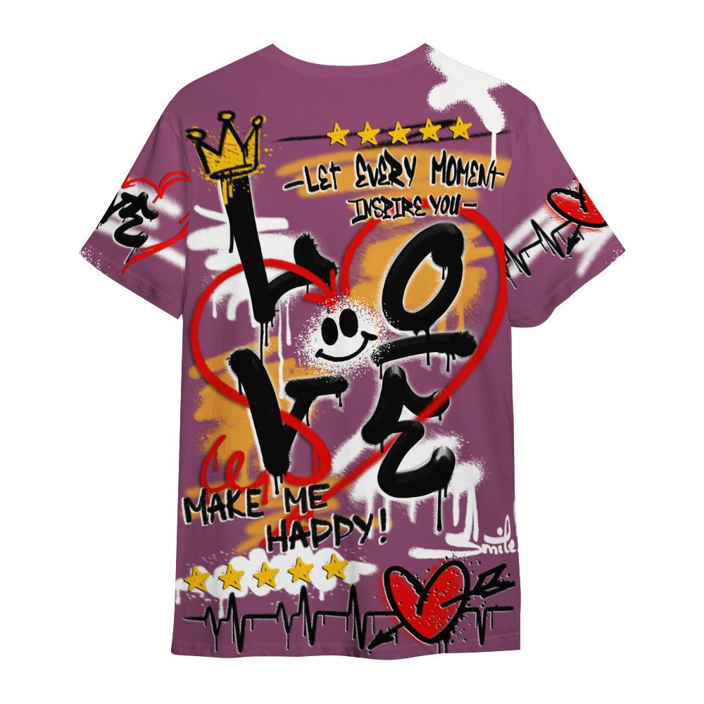 Shirt To Match High OG Brotherhood 1s - Happy Love Beats Graffiti Streetwear All Over Print