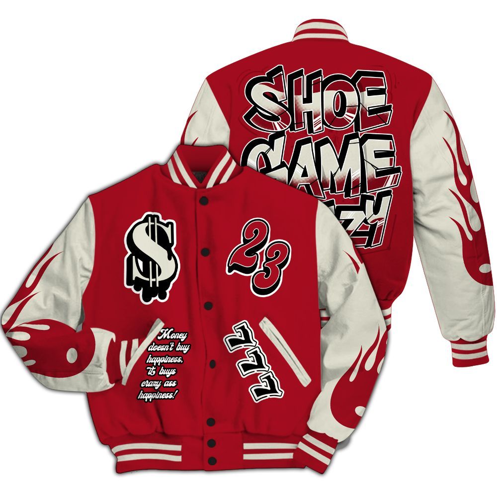 Varsity Jacket To Match 2025 High OG Cinnabar 1s - Shoe Game Crazy Graphic All Over Print
