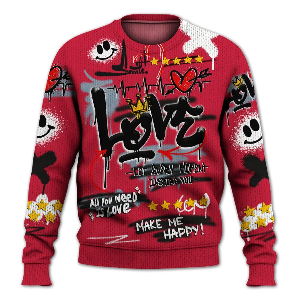 Sweater To Match Retro Infrared Salesman 6s - Happy Love Beats Graffiti Streetwear Graphic