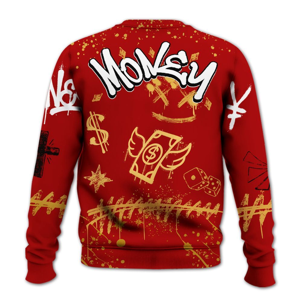 Sweatshirt To Match OG Low Last Dance At The Garden 1s - Everybody Paid In Full Crayon All Over Print