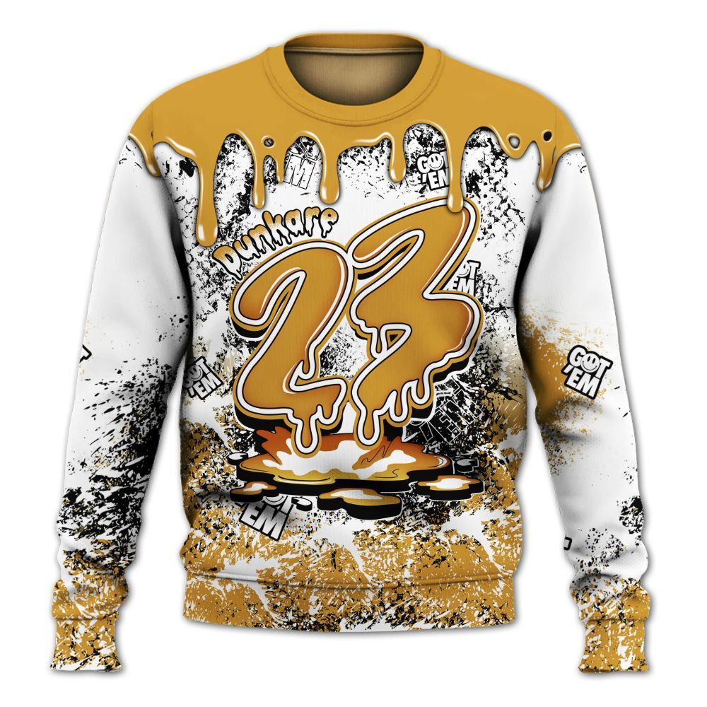 Sweatshirt To Match Dunk Low Wheat Pale Ivory - Dripping 23 Drip All Over Print