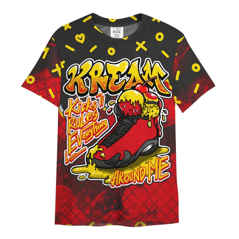 Shirt To Match Ferrari 14s - Kream Kicks Rule Drip All Over Print