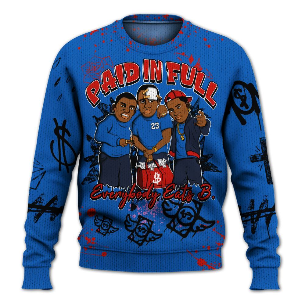 Sweater To Match Kobe 6 Game Royal - Everybody Paid In Full Crayon Graphic