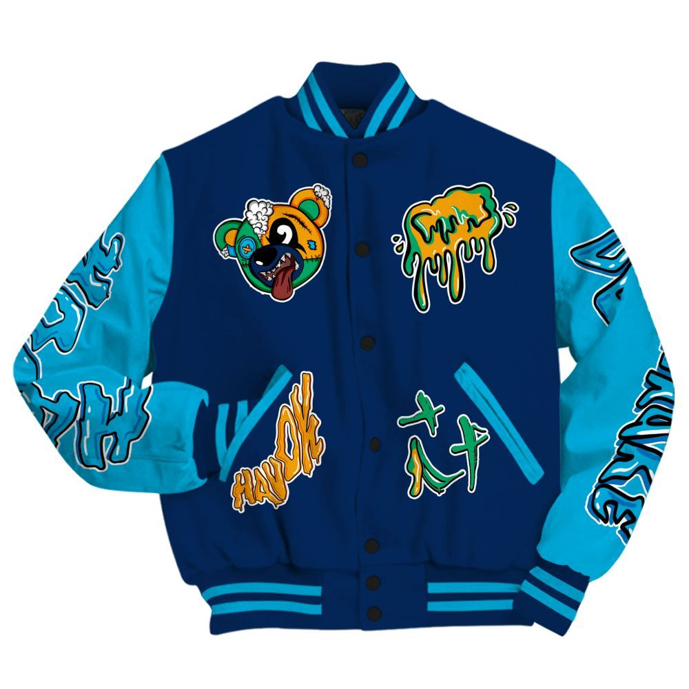Varsity Jacket To Match Dunk Low GS Electric Algae - Havok Bear All Over Print