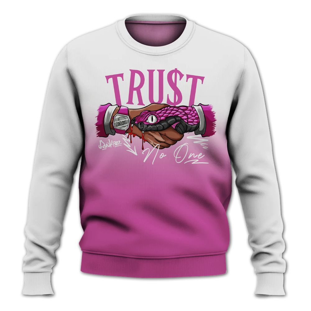 Sweatshirt To Match Dunk Low Active Fuchsia - Snake Trust No One Drip All Over Print
