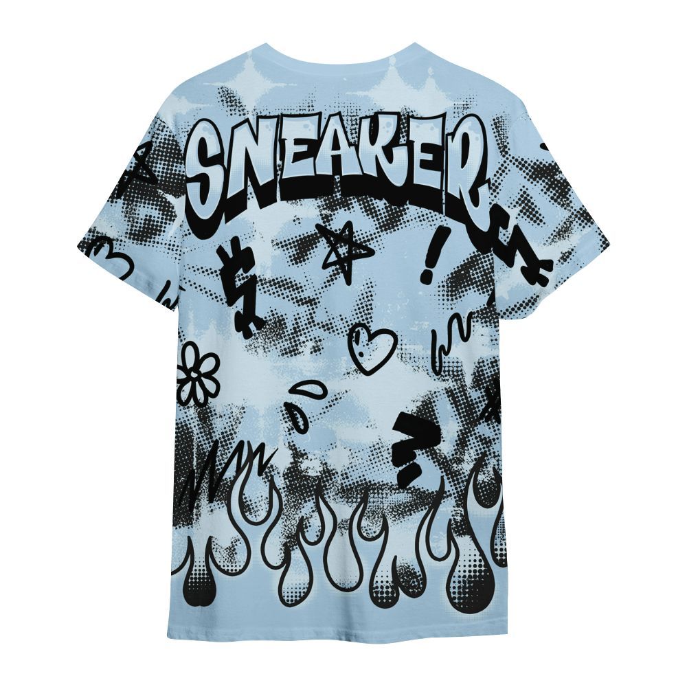 Shirt To Match Foamposite One Psychic Blue - Sneaker Girl Moneys Grunge All Over Print