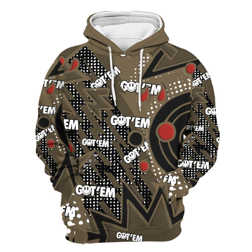 Hoodie To Match Olive 9s - Retro Vintage 90s All Over Print