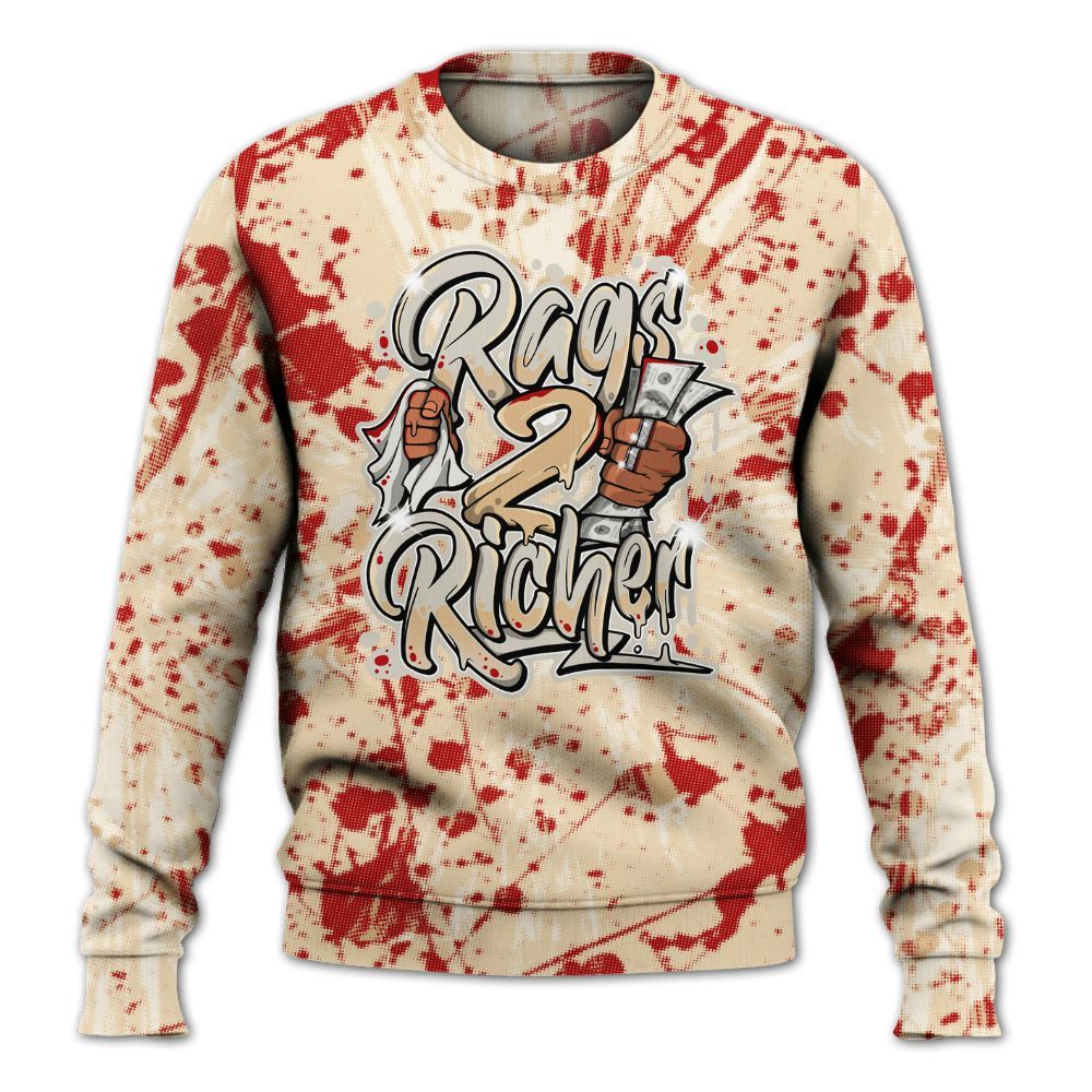Sweatshirt To Match Dunk Low Strawberry Waffle - Rag 2 Rich Graphic Luxury All Over Print