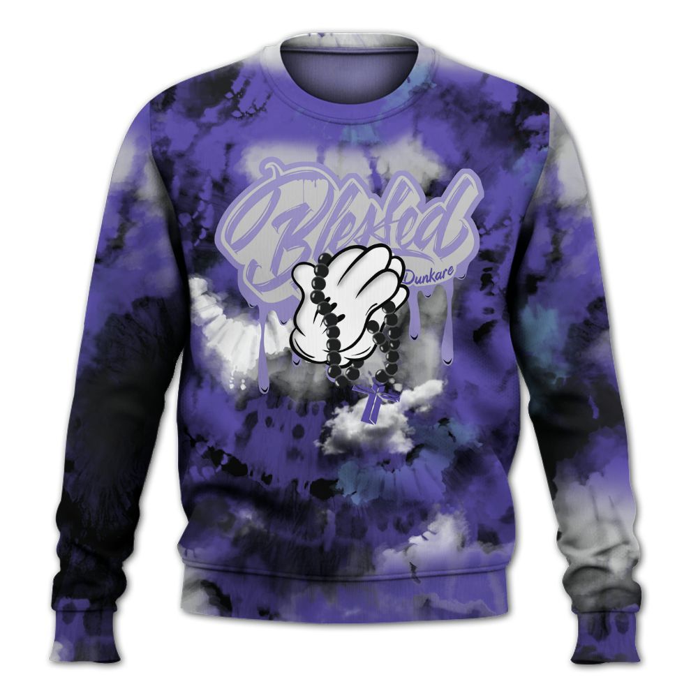 Sweatshirt To Match Retro Concord 5s - God Blessed Tie Dye All Over Print