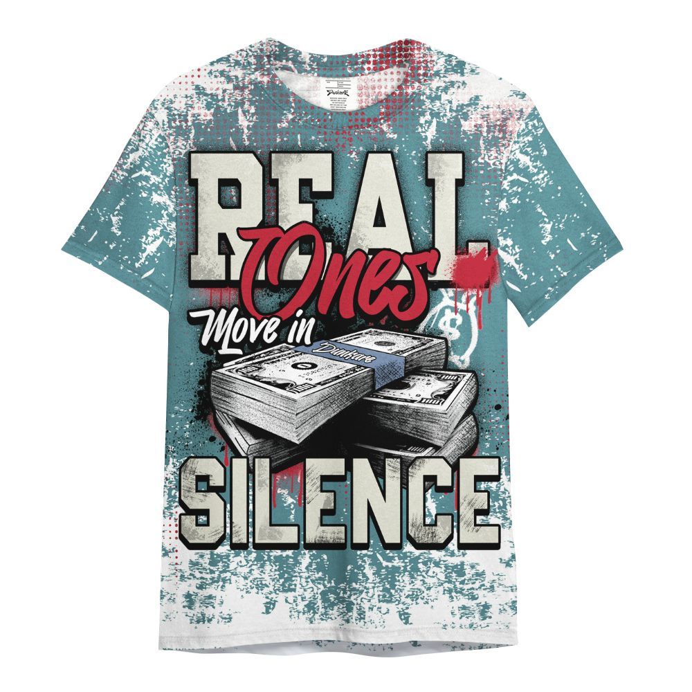 Shirt To Match Dunk Low Denim Turquoise Royal - Move In Silence Money Street Retro All Over Print