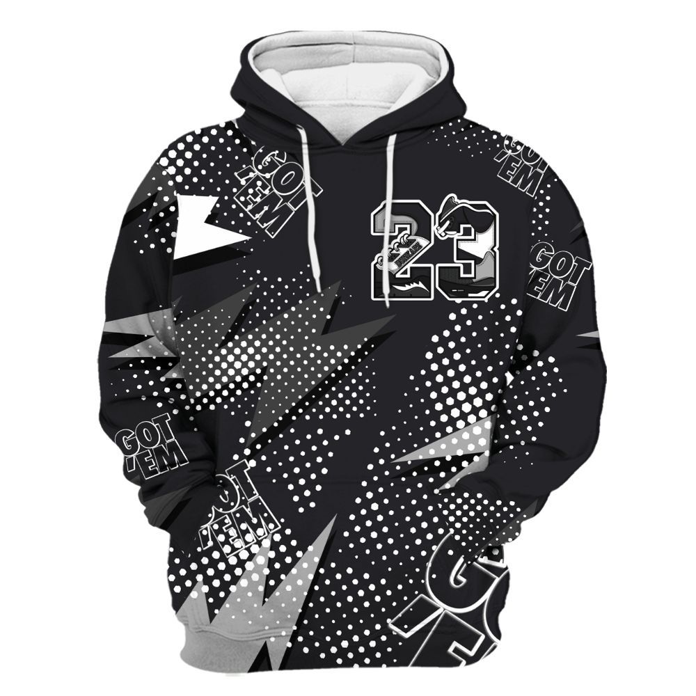 Hoodie To Match White Thunder 4s - Custom Name Number 23 5s All Over Print