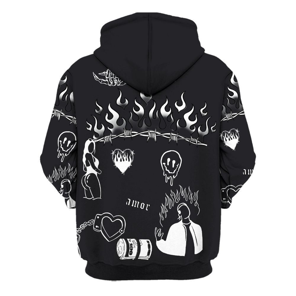 Hoodie To Match White Thunder 4s Varsity Jacket, Snake Trust No One All Over Print