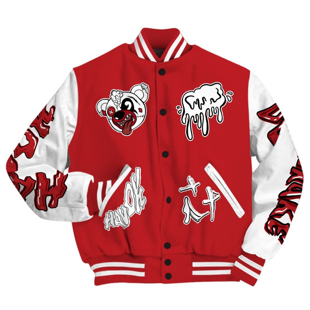 Varsity Jacket To Match Retro Cherry 12s - Havok Bear All Over Print