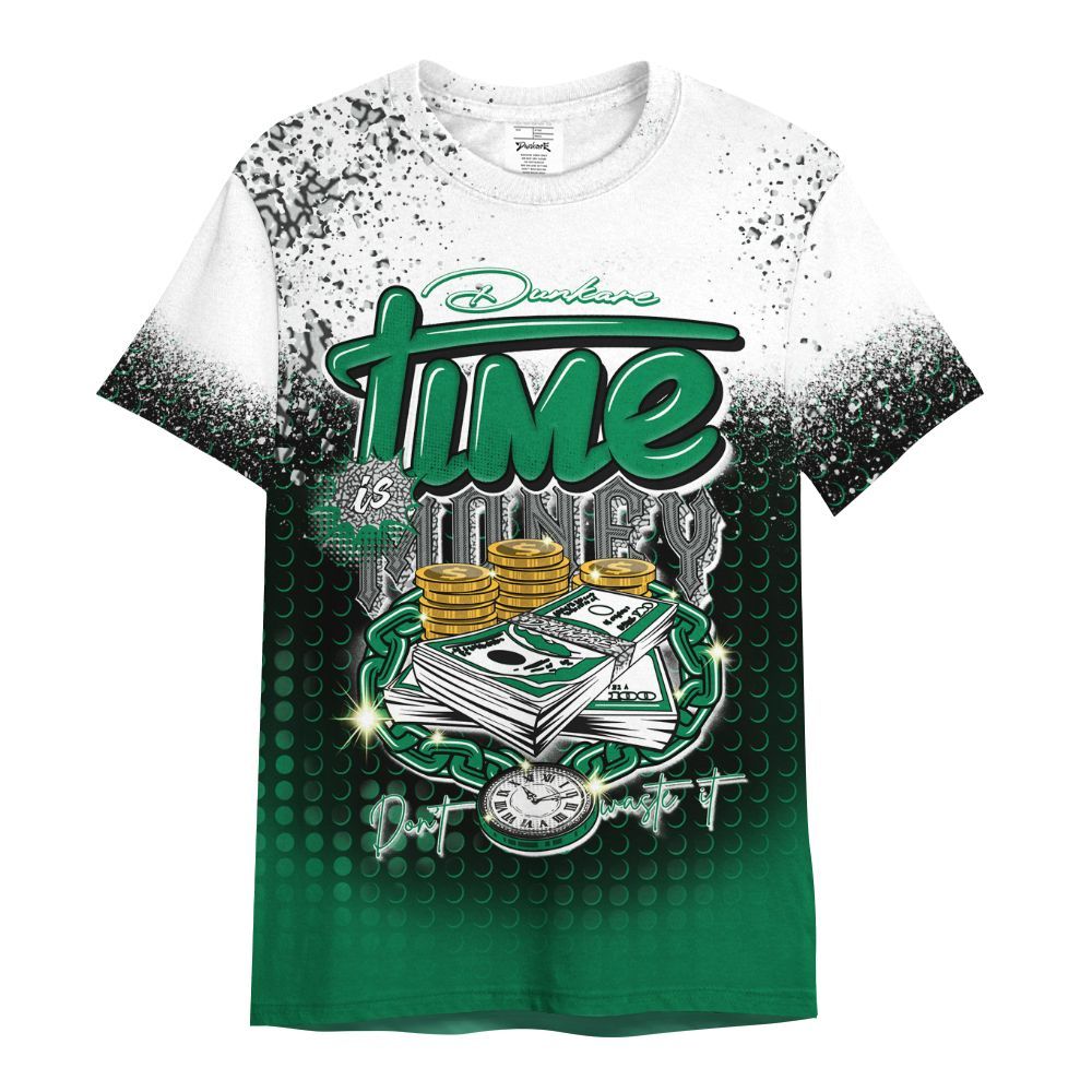 Shirt To Match Pine Green 3s - Halftone Time Is Money All Over Print