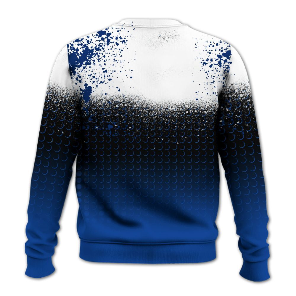 Sweatshirt To Match Low Game Royal 1s - Halftone Time Is Money All Over Print