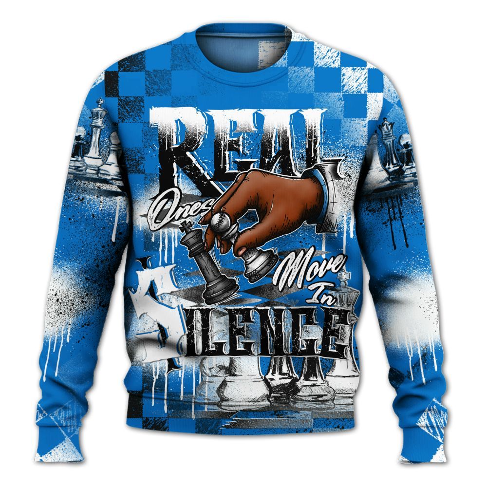 Sweatshirt To Match Blueberry 12s - Chess Move In Silence All Over Print
