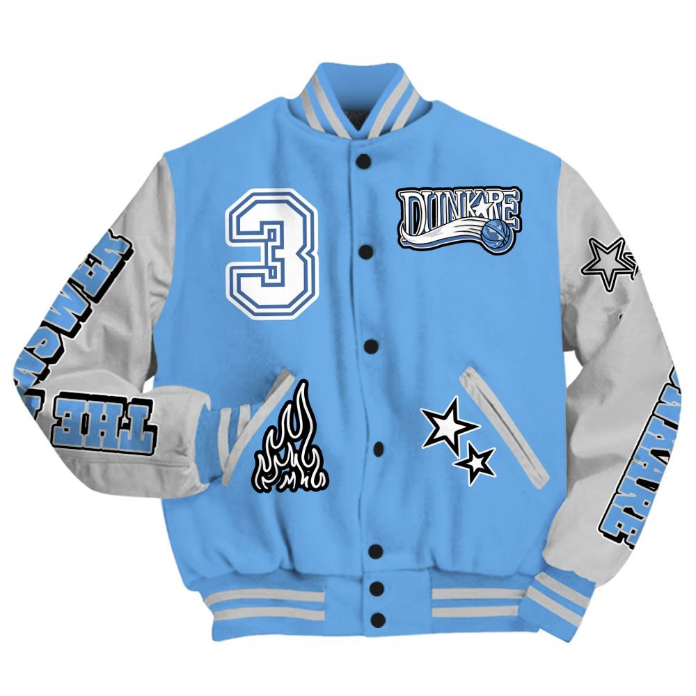 Varsity Jacket To Match University Blue 6s - Allen Answer Skeleton All Over Print