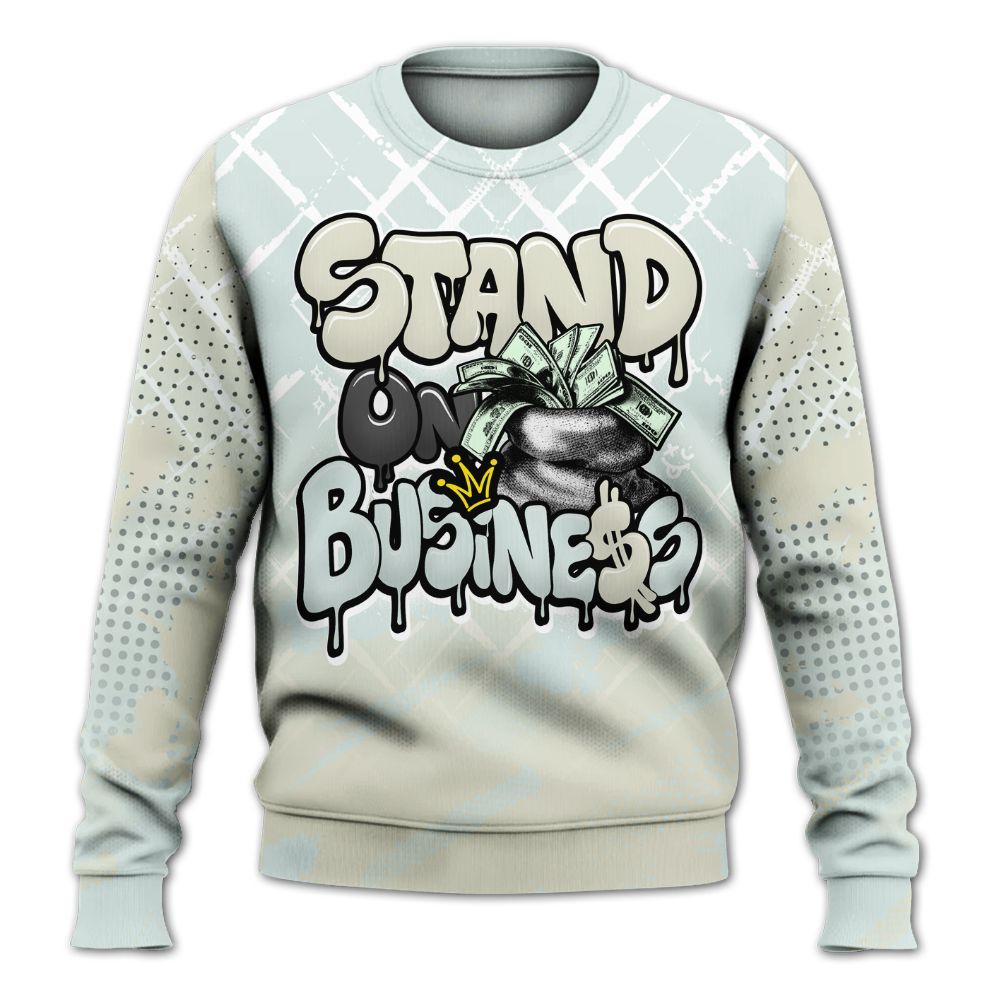 Sweatshirt To Match Pure Platinum 4s - Halftone Stand Business Dripping All Over Print