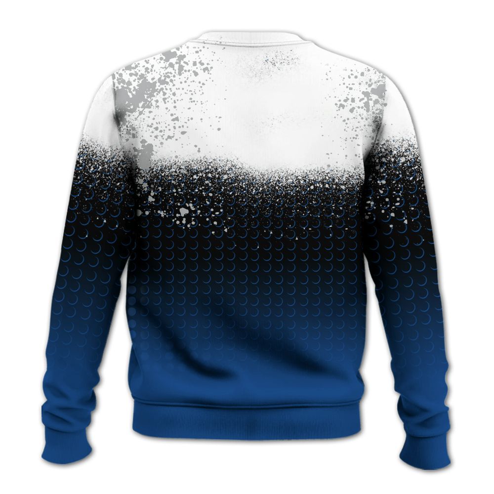 Sweatshirt To Match Air Ship Royal Blue - Halftone Time Is Money All Over Print