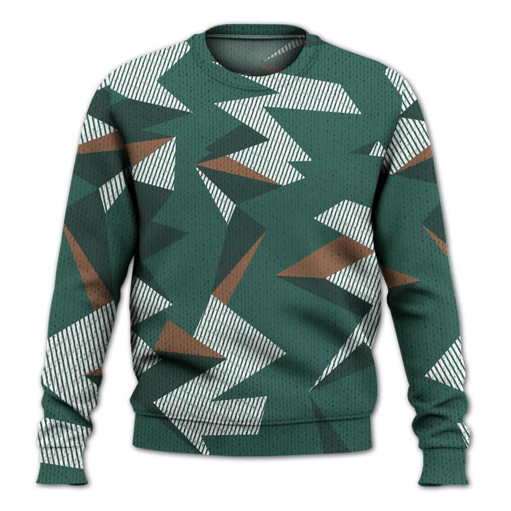 Knitted Sweater To Match Low OG Oxidized Green 1s - Geometric Camouflage Pattern