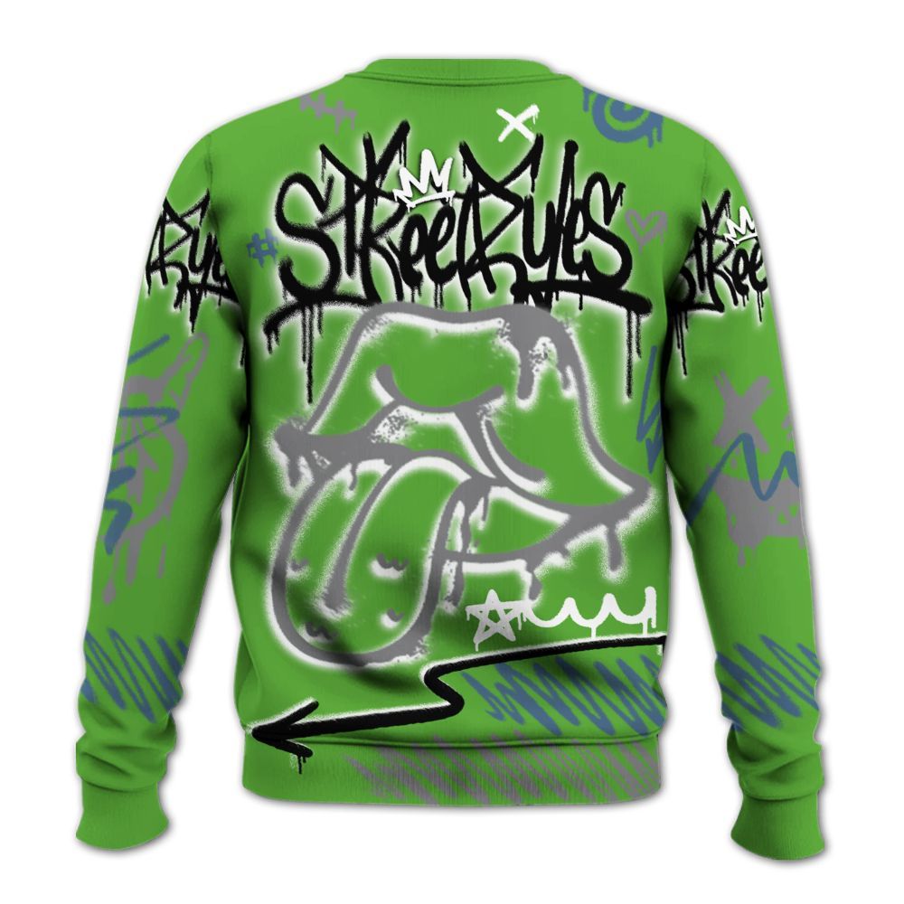 Sweatshirt To Match Retro Green Bean 5s - Break Rules Streetwear All Over Print