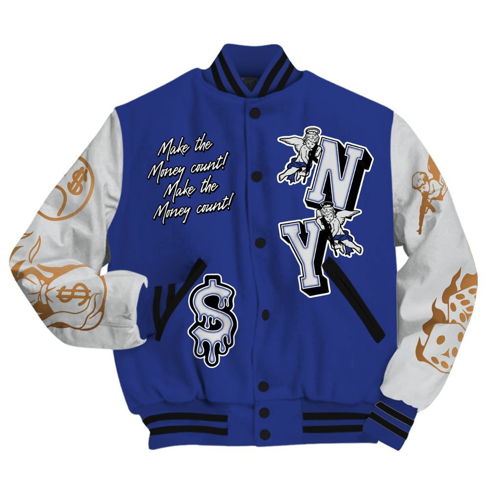 Varsity Jacket To Match JM Pro Black Concord - Paid In Full Money Graphic Varsity Jacket All Over Print