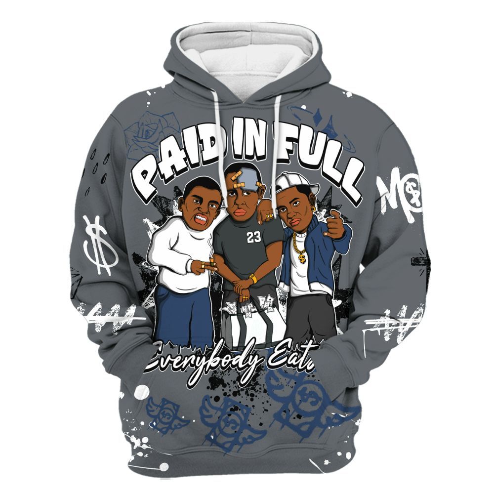 Hoodie To Match Flint Grey 9s - Everybody Paid In Full Crayon All Over Print