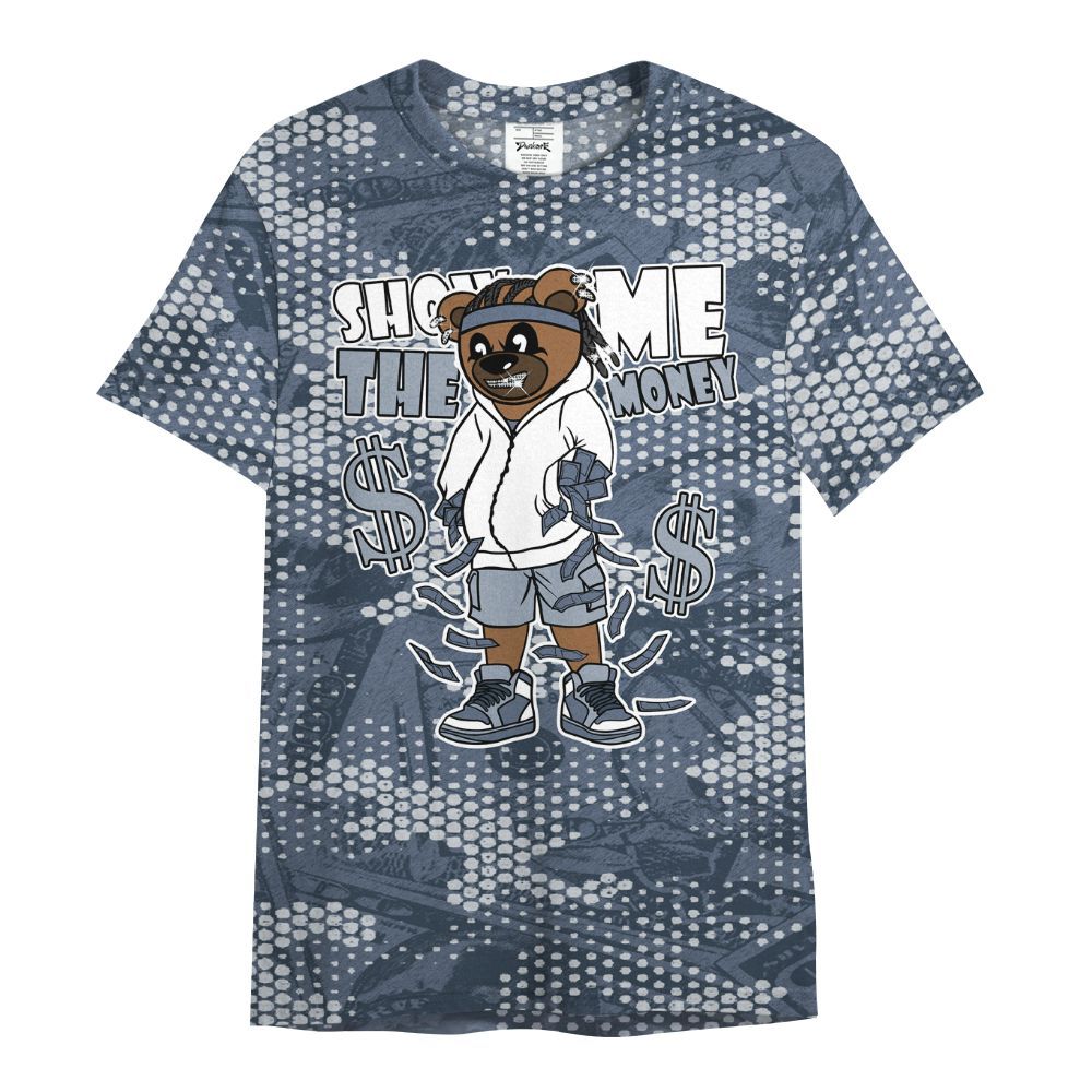 Shirt To Match Low Diffused Blue 11s - Show Me Bear Banknotes Art All Over Print