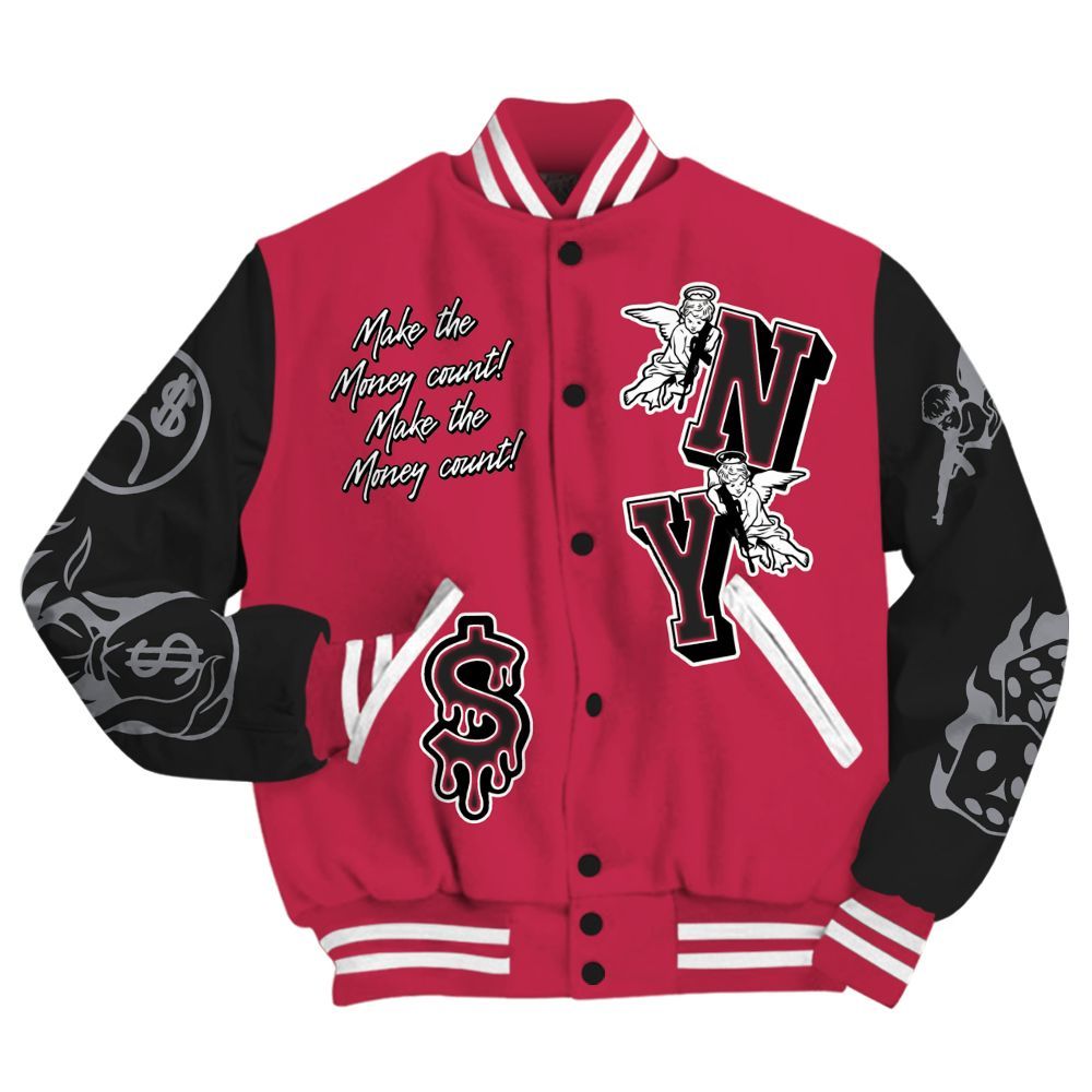 Varsity Jacket To Match Toro Bravo 4s - Paid In Full Money Graphic Varsity Jacket All Over Print