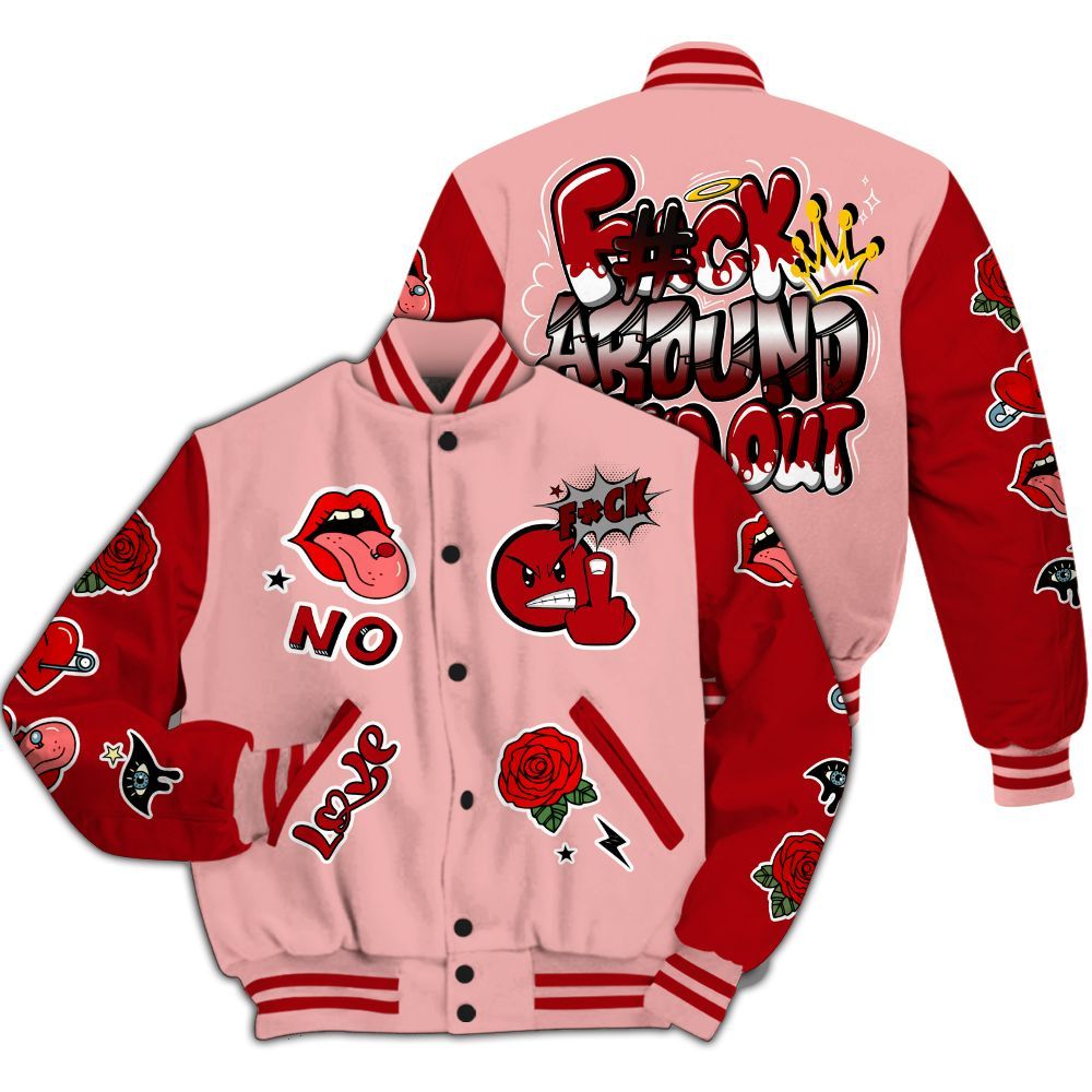 Varsity Jacket To Match Low Valentines Day 1s - FK Around Find Out All Over Print