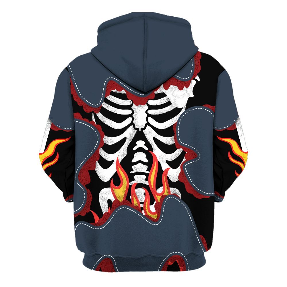 Hoodie To Match Retro Olympic 6s - Skeleton Burning Heart Drip All Over Print