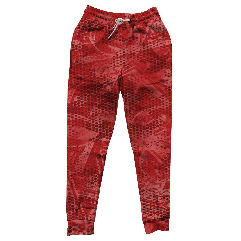Sweatpant To Match Red Taxi 12s - Banknotes Art Graphic All Over Print