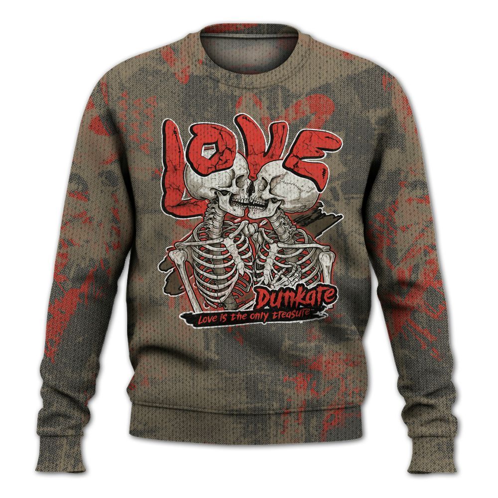 Knitted Sweater To Match Olive 9s - Skull Love
