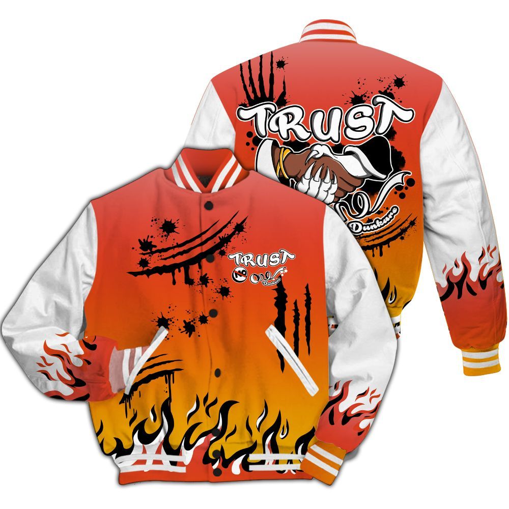 Varsity Jacket To Match Dunk High Candy Corn - Graphic Trust No One All Over Print