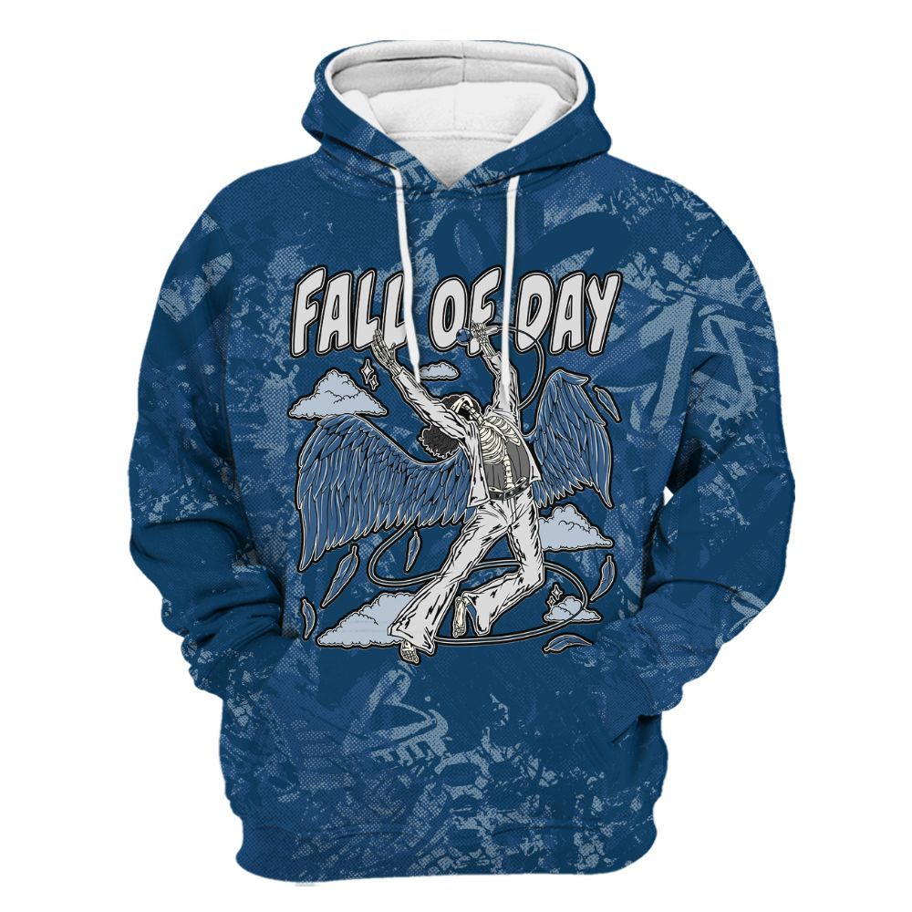 Hoodie To Match High OG Midnight Navy 1s - Fall Of Days Skeleton Heart All Over Print