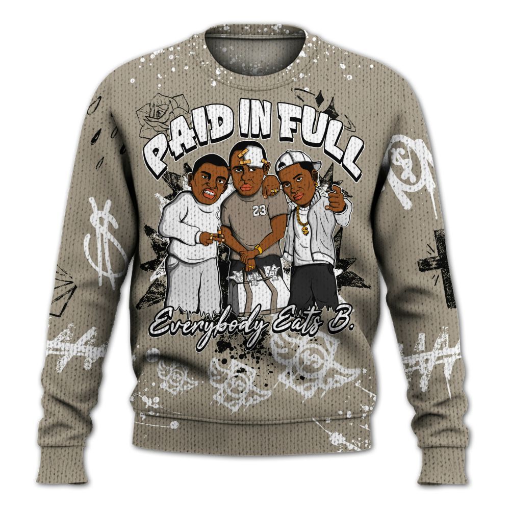 Sweater To Match High OG Khaki 1s - Everybody Paid In Full Crayon Graphic