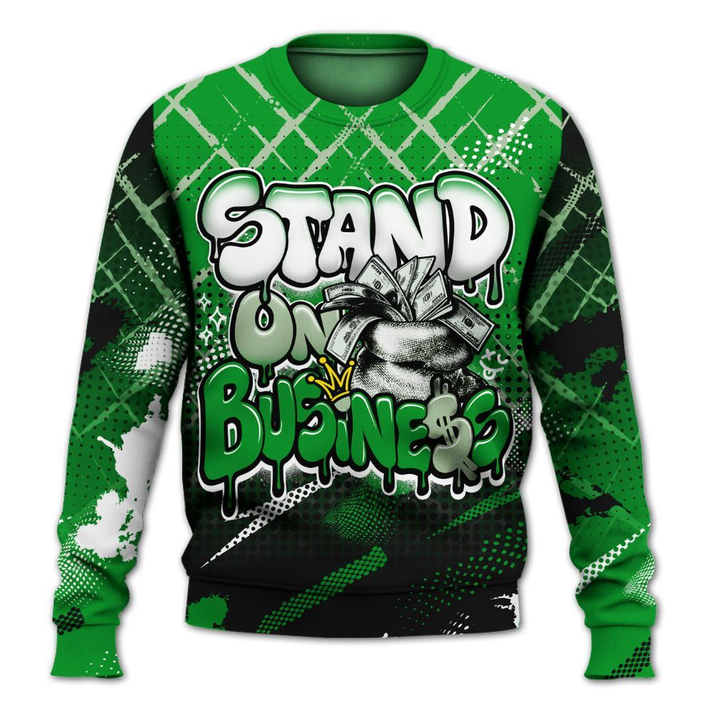 Sweatshirt To Match Green Spark CJ1 T-Rex - Halftone Stand Business Dripping All Over Print