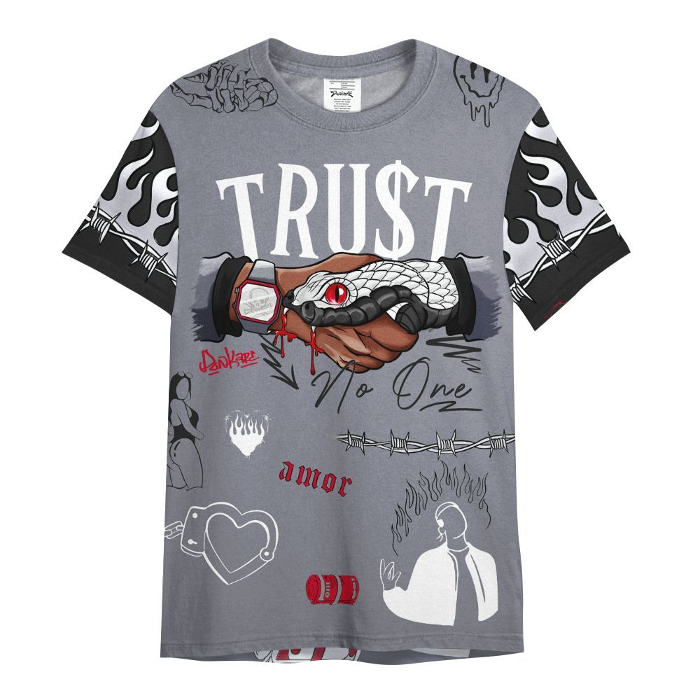 Shirt To Match Retro Black Flint 13s - Snake Trust No One All Over Print