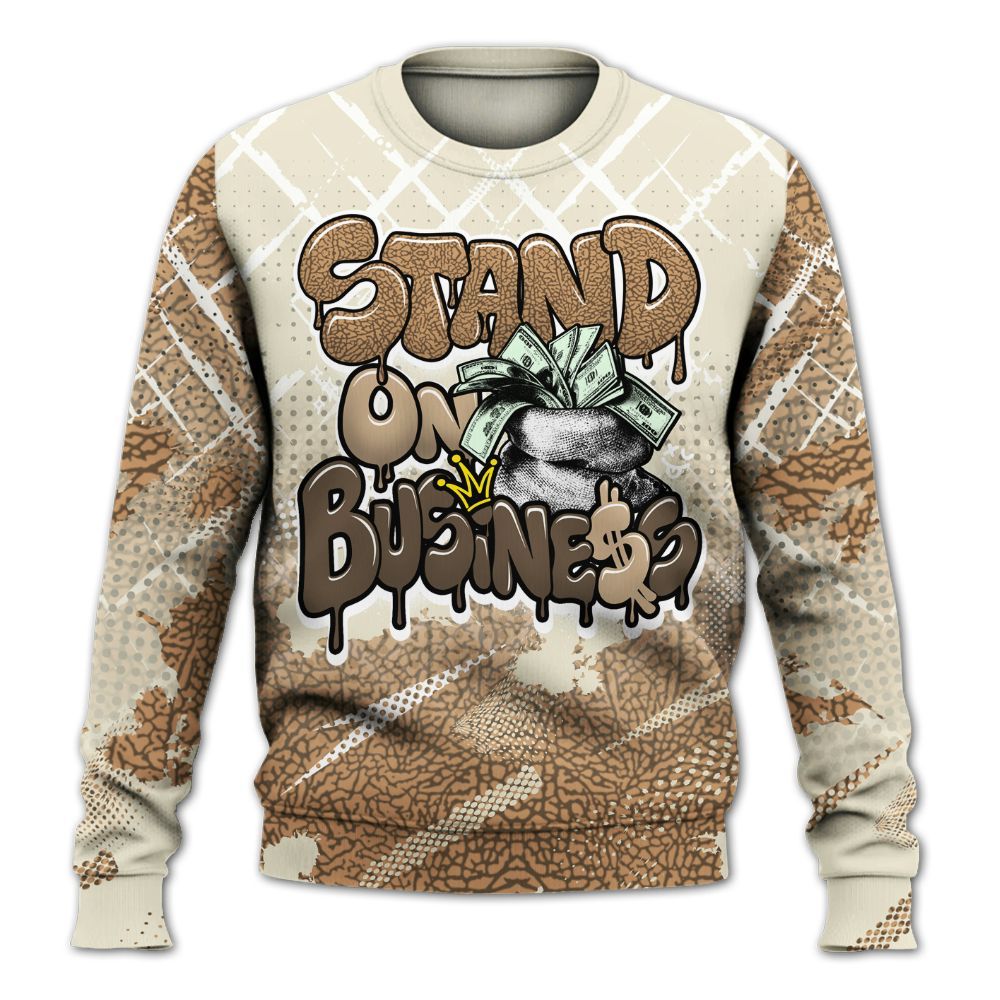 Sweatshirt To Match Orewood Brown 3s - Halftone Stand Business Dripping All Over Print
