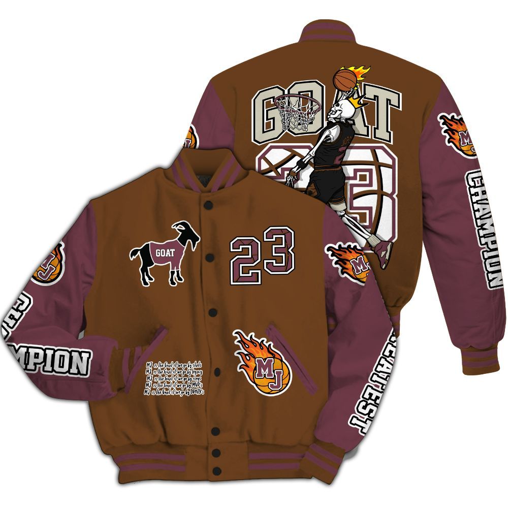 Varsity Jacket To Match Archaeo Brown 3s - 23 G.0.A.T Jump Up Basketball All Over Print
