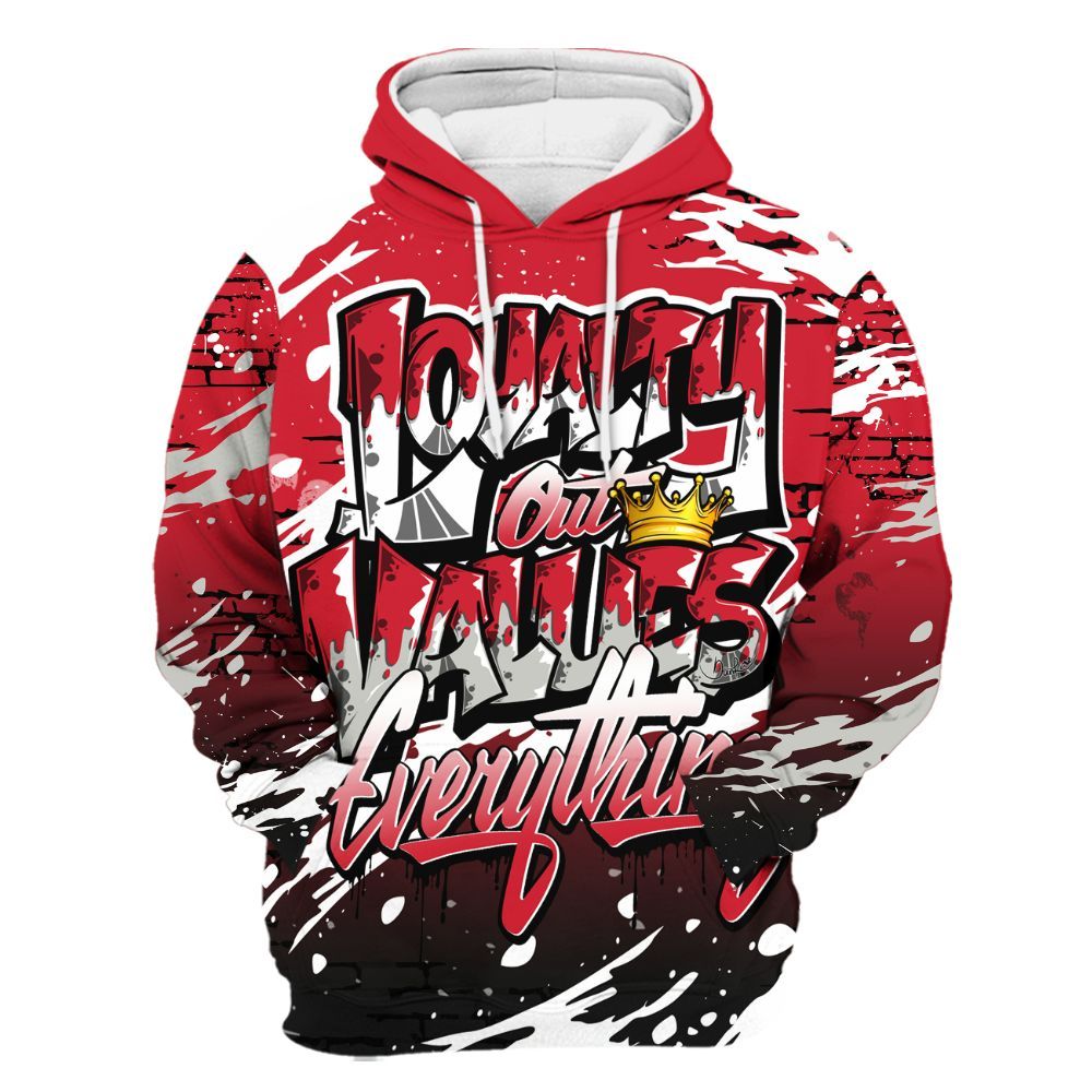 Hoodie To Match Flight Club 4s - Values Of Loyalty Drip All Over Print