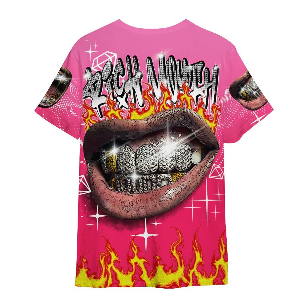 Shirt To Match Air VaporMax Plus Triple Pink - Rich Mouth Fire Rap Retro 90s All Over Print