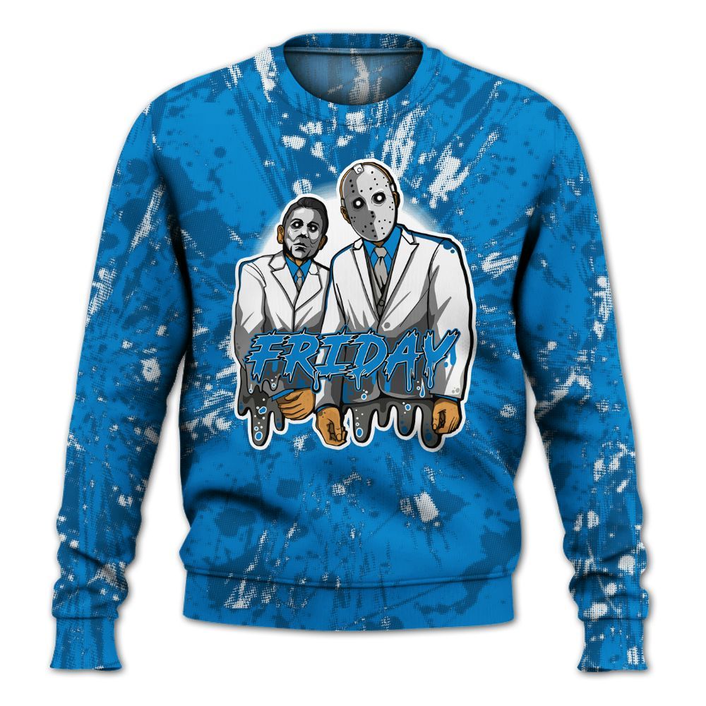 Sweatshirt To Match Military Blue 4s - Friday Halloween Graphic Luxury All Over Print