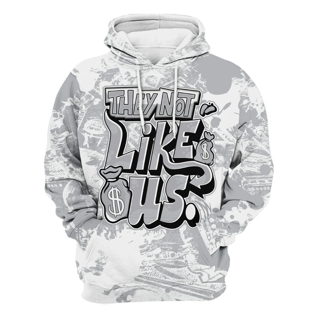 Hoodie To Match Low OG Wolf Grey 1s - Dislike Us Graphic Street Art All Over Print