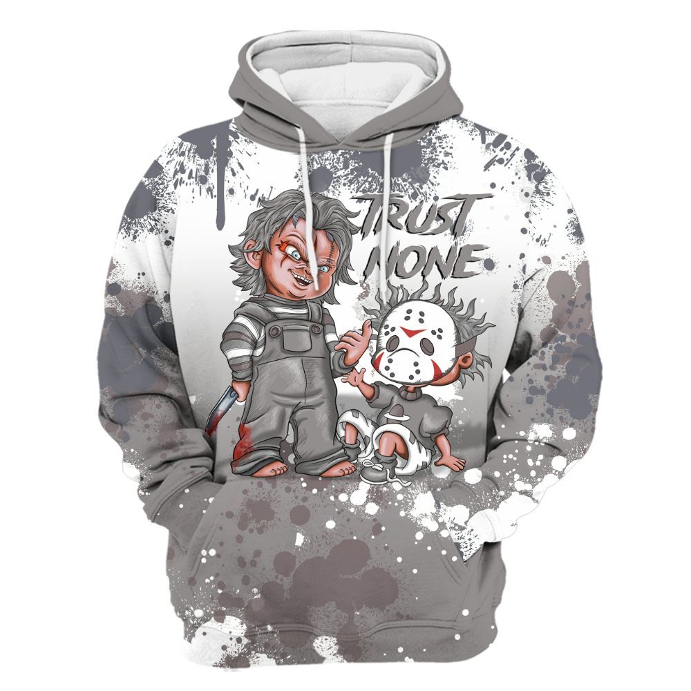 Hoodie To Match Cool Grey 11s - Trust No One Scary All Over Print