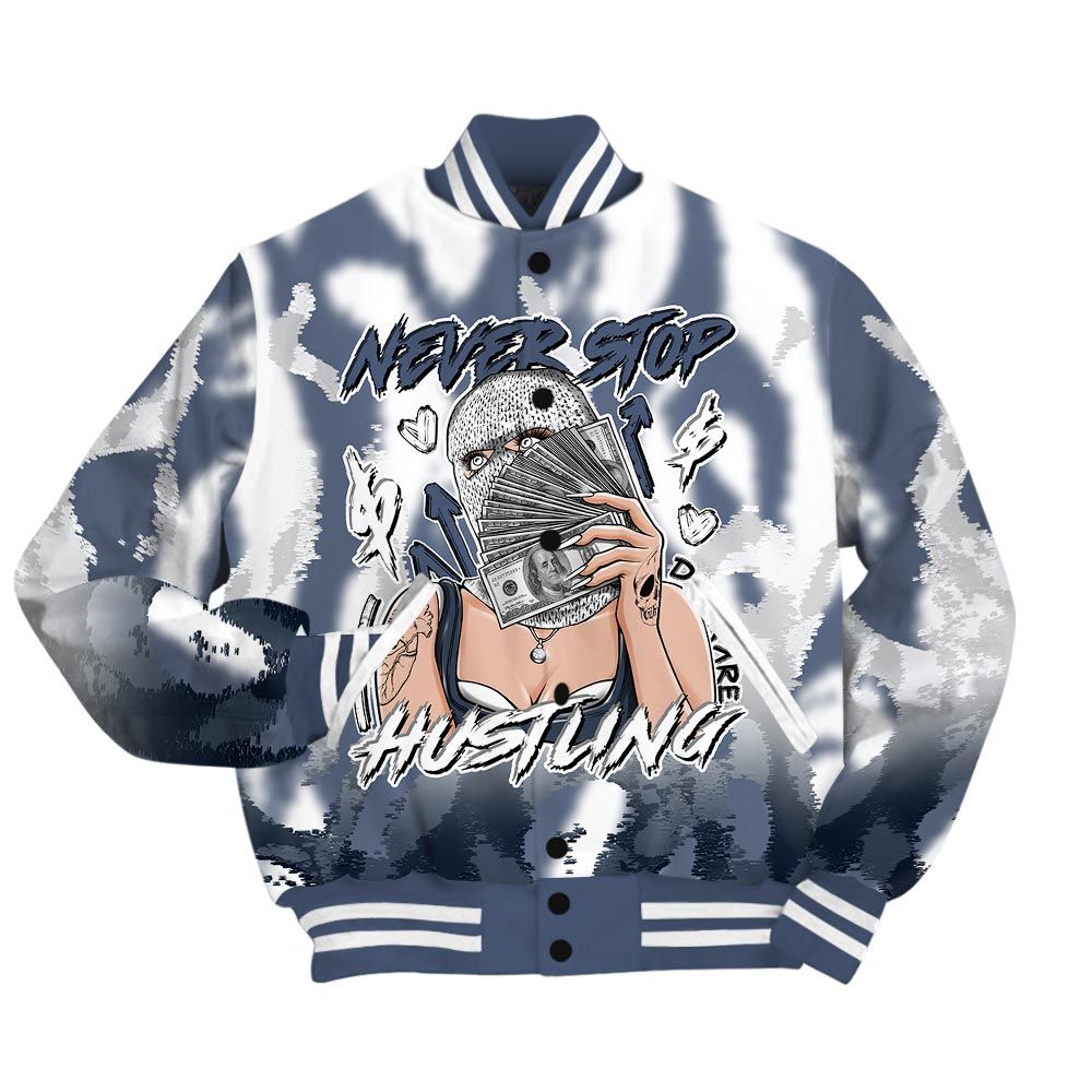 Varsity Jacket To Match Low Diffused Blue 11s - Hustling Unique Burn Varsity Jacket Unisex