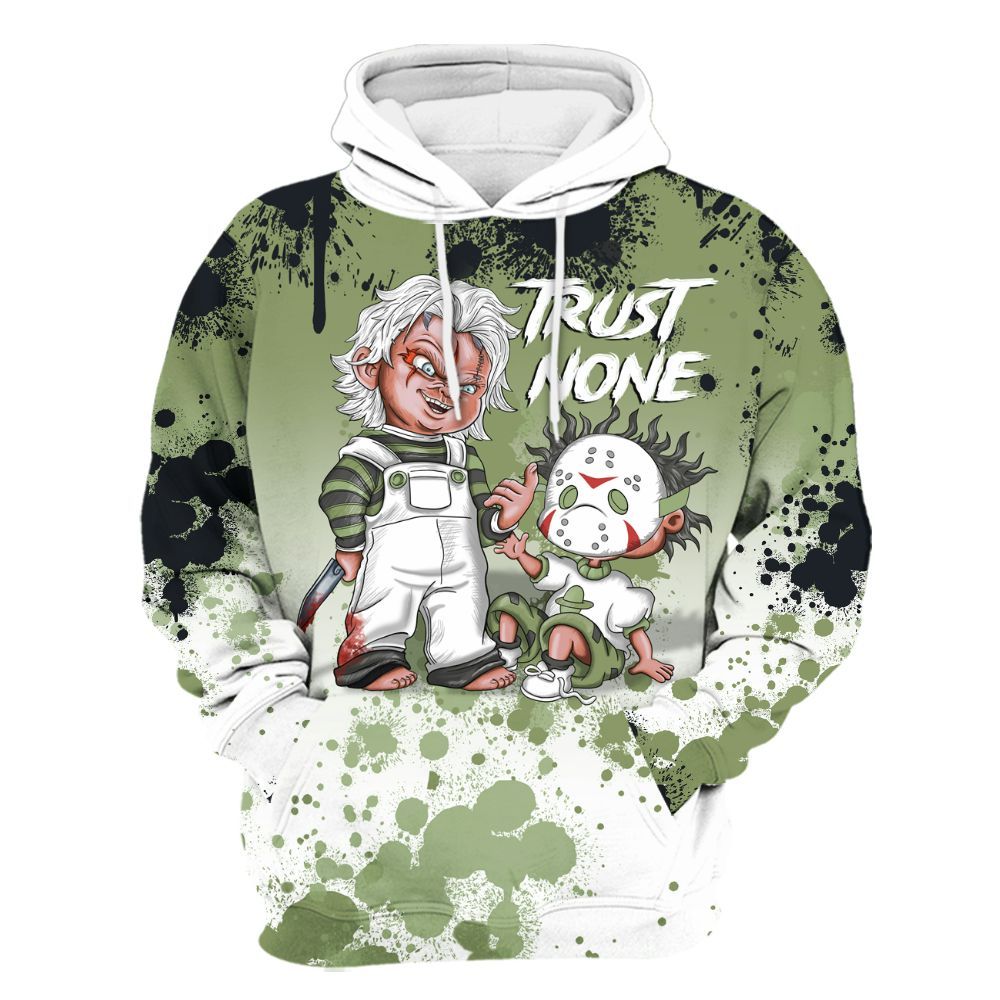Hoodie To Match Oil Green 4s - Trust No One Scary All Over Print