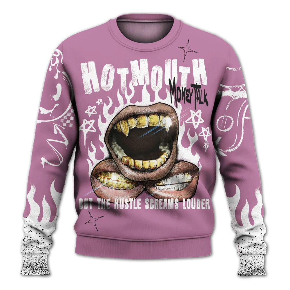 Sweatshirt To Match Neutral Grey Black White Orchid 4s - Mouth Burning Street Style All Over Print