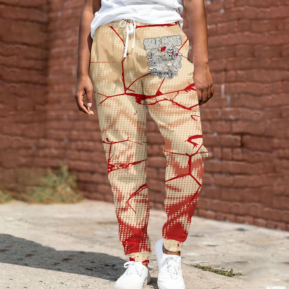 Sweatpant To Match Dunk Low Strawberry Waffle - Self Made Skeleton Crack All Over Print