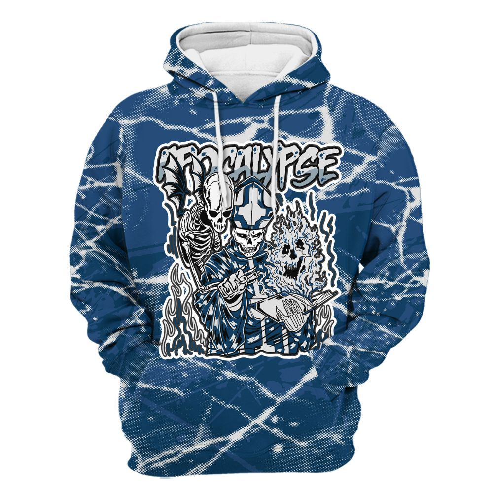 Hoodie To Match High OG Midnight Navy 1s - Apocalypse Skeleton Profound All Over Print